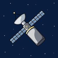 Illustration of a satellite floating in space vector