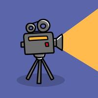 Camera recorder standing on a tripod vector