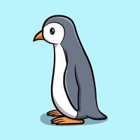 Side view illustration of a standing penguin vector