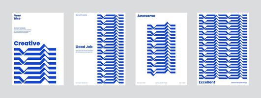 Postmodern illustrations with pattern background and set of abstract posters symbols, aesthetics style mosaic, useful for figures backgrounds texture, brochure concept and brand identity vector