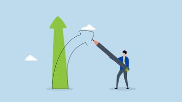 Change direction, 4k animation of businessman draw new arrow metaphor of change direction. video