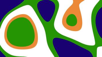 Abstract art with green orange and blue shapes on white is suitable for backgrounds prints posters website designs and digital art video