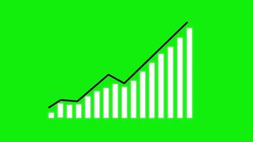 Business Growth Line Graph Going Up Stock Market Graph Business Line Graph Going Up Green Screen Animation. 4K Resolution video