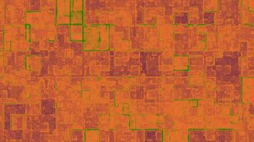 Abstract orange and green mosaic texture with geometric shapes Includes detailed rectangular patterns and warm tones Ideal for modern backgrounds or festive design projects video