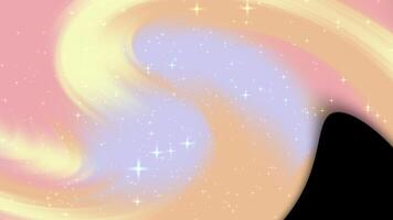 Digital abstract art piece featuring pink, yellow, and blue swirls with stars. Suitable for backgrounds, prints, and creative design projects. video