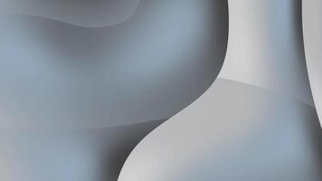 A 3D abstract design featuring glossy gray shapes with a smooth, flowing form. A circular cutout adds depth and contrast, creating a futuristic and sleek appearance suitable for modern design projects video
