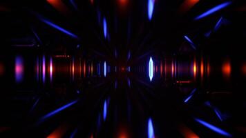 Blue and Orange Mysterious Alien Corridor with Flashing Light Background VJ Loop in 4K video