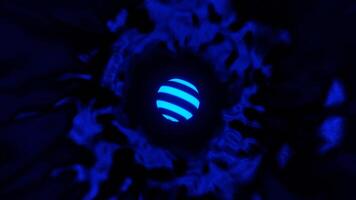 Blue Fantasy Portal with A Glowing Spherical Artifact Background VJ Loop in 4K video