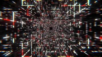 vermelho e branco simples quadrado cyber túnel fundo vj ciclo dentro 4k video