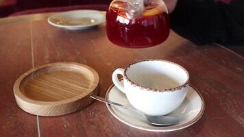 Tea Pouring Experience in a Cozy Caf Setting video