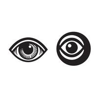 Eye icon set, black and white illustration vector