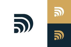 Letter D icon logo modern graphic business isolated shape line vector