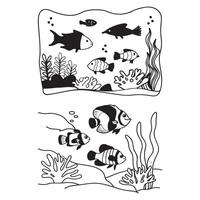 Set of fishes vector