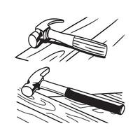 Set of hand drawn hammer tools vector