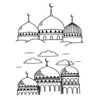 Beautiful mosque domes vector