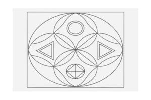 Geometric Mandala Design With Circles And Triangles In Black And White Minimalist Artistic Illustration For Spiritual Theme vector