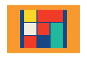 Abstract Geometric Composition With Primary Color Palette In A Mondrian Style Inspired Design For Backgrounds And Modern Art Projects vector