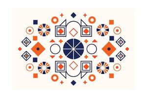 Abstract Geometric Pattern In Orange And Navy Modern And Eye Catching Design Ideal For Backgrounds And Creative Projects With A Playful And Clean Aesthetic vector