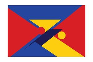 Abstract Geometric Design With Bold Primary Colors And Intersecting Shapes For Modern Creative Projects And Backgrounds vector