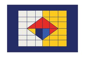 Abstract Grid Pattern Design With Red Blue And Yellow Diamond Geometric Composition Artistic Flat Design Creative Style Illustration vector