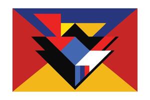Geometric Shapes Abstract Illustration Featuring Primary Colors And Bold Lines For Modern Design And Art Projects vector