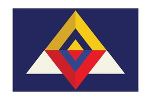 Geometric Design With Triangle And V Shapes In Gold Red White And Blue Abstract Modern Illustration vector