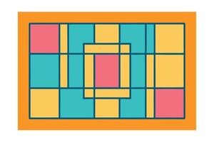 Abstract Rectangular Design With Pink Yellow And Teal Blocks Creative Layout Modern Graphic Art Multicolored Squares Geometric Composition Unique Pattern vector