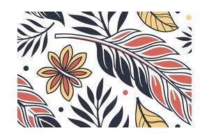 Botanical Pattern Featuring Black And Yellow Leaves With Bold Red Accents Ideal For Fabric Designs And Backgrounds vector