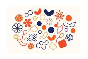 Abstract Organic Shapes Illustration In Orange And Blue Modern Graphic Design For Backgrounds And Creative Projects vector