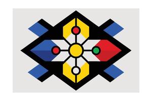 Abstract Geometric Design With Primary Colors And Centered Yellow Circle With Black Outline Great For Modern Artwork And Design vector