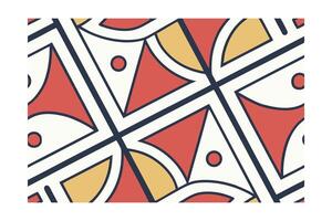 Geometric Abstract Seamless Pattern With Triangles Circles And Lines In Red Yellow And Blue Design Element For Fashion Interiors And Creative Projects vector