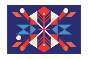Abstract Geometric Composition Bold Colors Centered Design Contemporary Graphic Illustration Modern Art For Backgrounds And Creative Projects With Symmetrical And Asymmetrical Elements vector