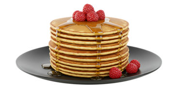 a stack of pancakes with raspberries on top png
