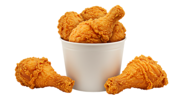 a bucket of fried chicken on a transparent background png