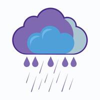 Rain Cloud Colored Icons Collection vector