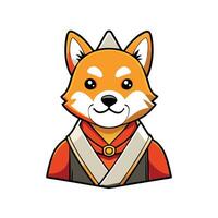 Charming Shiba Inu with Japanese Style Attire vector
