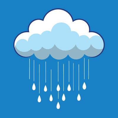 Rain Cloud Icons in Soft Colors