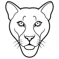 Bold Puma Head Graphic on White vector