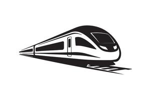 Express Train Illustration Sleek Modern Design Speed And Efficiency Represents Fast Transportation In Black And White For Various Creative Projects vector