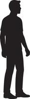 Man In Casual Clothes Silhouette Walking Forward Isolated On White Background Illustration For Digital Use vector