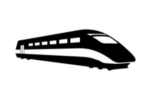 Sleek High Speed Train Silhouette For Modern Transportation And Futuristic Design Concepts On White Background Depicting Fast Travel vector