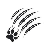 Bear Claw Scratch Mark Illustration Silhouette Of Animal Paw Print With Sharp Claws And Ripped Effect vector