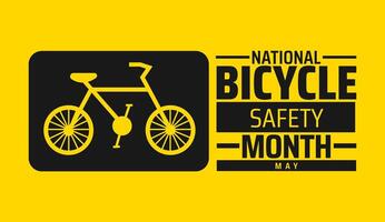 National Bicycle Safety Month background banner or poster design template. observed every year in May. Holiday concept. Use to any Template, card, poster, placard, template. vector
