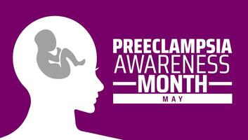 Preeclampsia Awareness Month background banner or poster design template. observed every year in May. Holiday concept. Use to any Template, card, poster, placard, template. vector