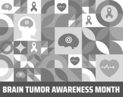 Brain Tumor Awareness Month Geometric shape pattern background banner or poster design template. observed every year in May. Holiday concept. Use to any Template, card, poster, placard, template. vector