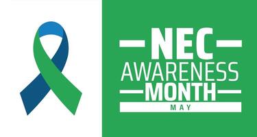NEC Awareness Month background banner or poster design template. observed every year in May. Holiday concept. Use to any Template, card, poster, placard, template. vector