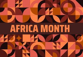 Africa Month Geometric shape pattern background banner or poster design template. observed every year in May. Holiday concept. Use to any Template, card, poster, placard, template. vector