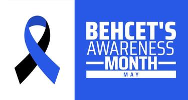 Behcet's Awareness Month background banner or poster design template. observed every year in May. Holiday concept. Use to any Template, card, poster, placard, template. vector