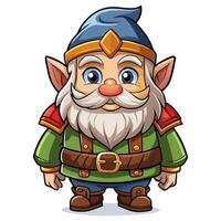 Cute cartoon dwarf flat design isolated on white background vector