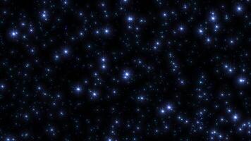 Abstract particle rain background. Blue shiny stars sparkle and glow, particle falling animation, abstract new year and christmas, background video